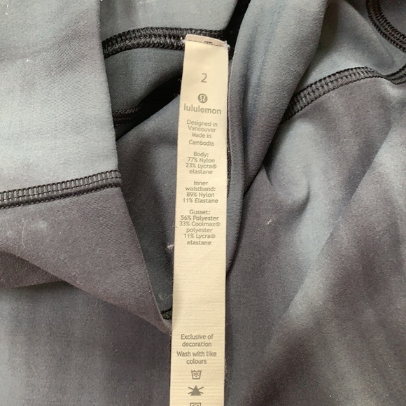 lululemon gray/blue leggings SIZE 2 - Picture 4 of 4